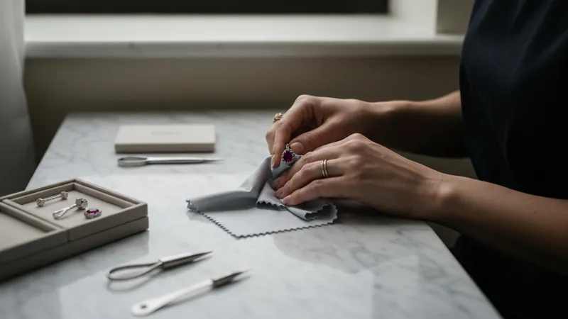 Entretien quotidien des boucles d'oreilles rubis