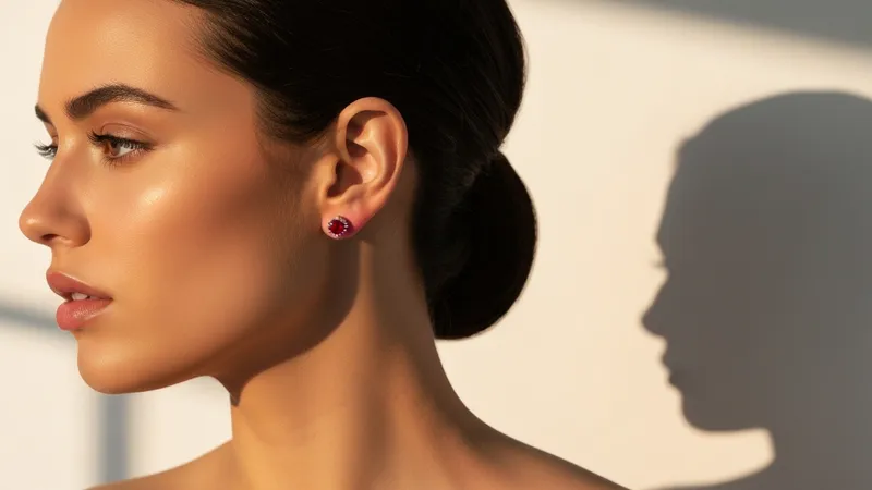 Collection boucles d'oreilles rubis minimalistes épurées