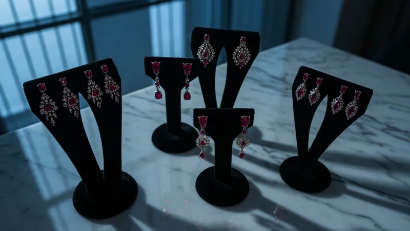 Collection de boucles d'oreilles rubis de différents styles